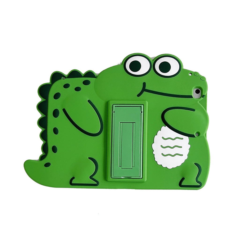 Ốp Máy Tính Bảng Silicon Mềm In Khủng Long Hoạt Hình Có Dây Đeo Cho iPad 234 2019pro/2020/2018/2017/mini12345/air12