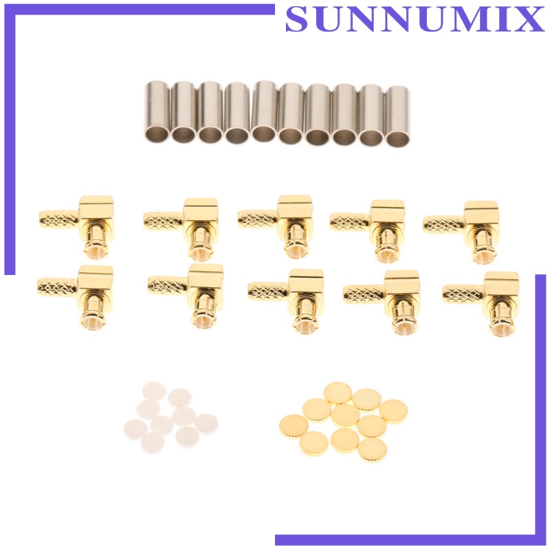 [SUNNIMIX] 10pcs MCX Male Plug Right Angle Crimp RF Connectors for RG316 RG174 Cable