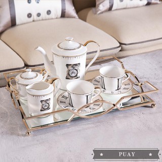Modern minimalist creative metal mirror tray rectangular liv