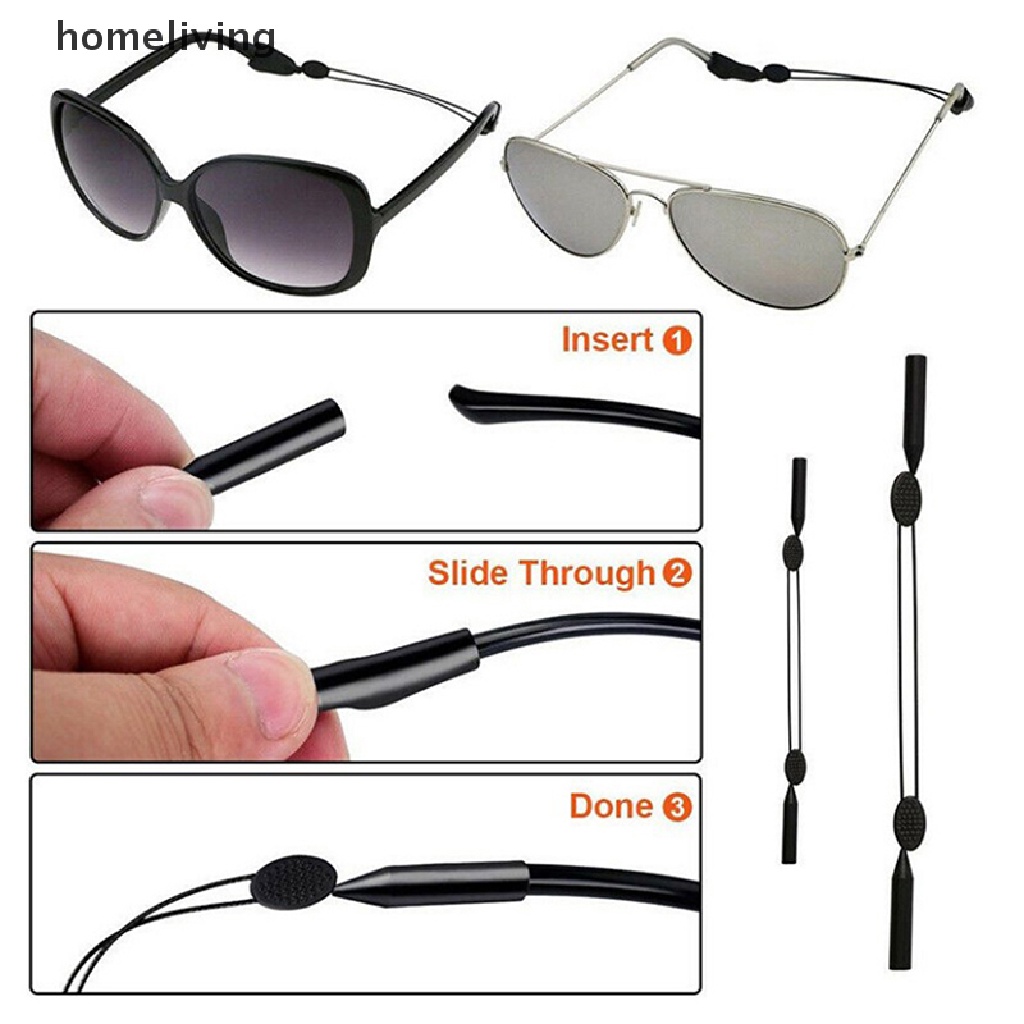 homeliving 2x Glasses Strap Neck Cord Sports Eyeglasses Band Sunglasses Rope String Holder .