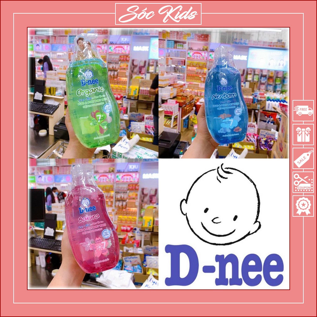 Sữa Tắm Gội Dnee Kid Thái Lan Cho Bé Từ Sơ Sinh - CHAI 380ml | DATE 2023 | SÓC KIDS