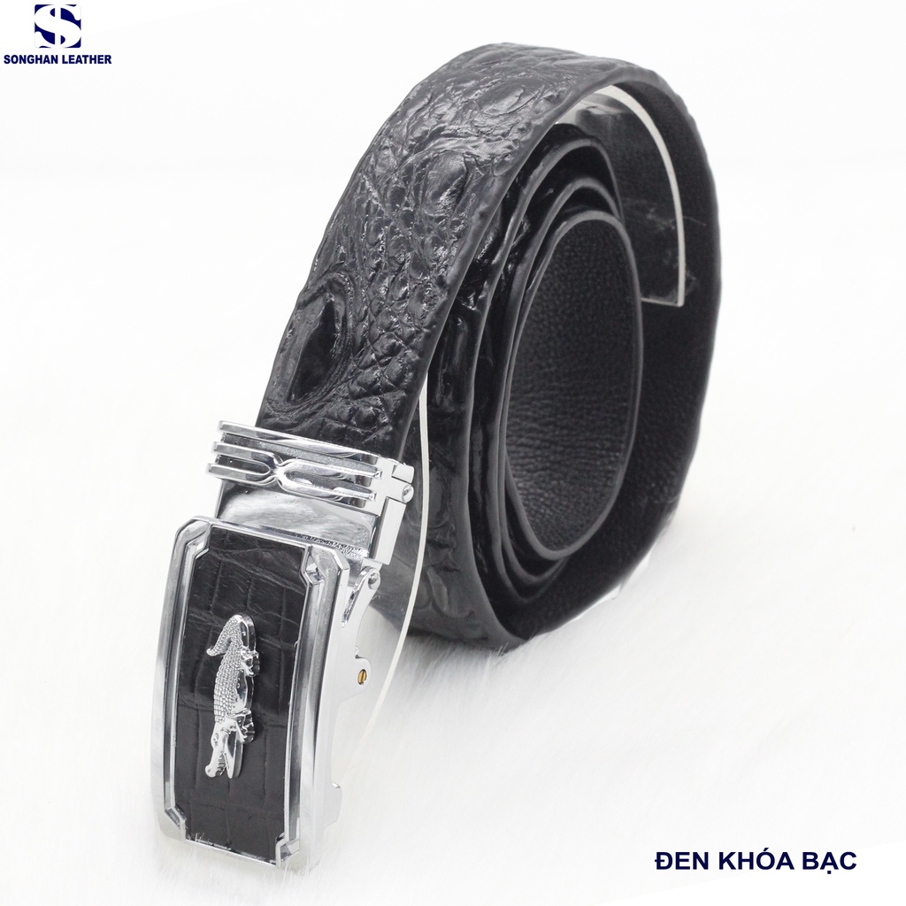 Dây Lưng da cá sấu, dây nịt nam da 3.5cm bản liền không nối.BH 12 tháng kèm mặt Cao Cấp Không Rỉ, Mạ Chống Xước