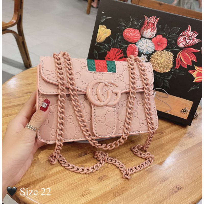SALE 15/05 Túi xách nữ thời trang day logo full màu túi HP04 | BigBuy360 - bigbuy360.vn