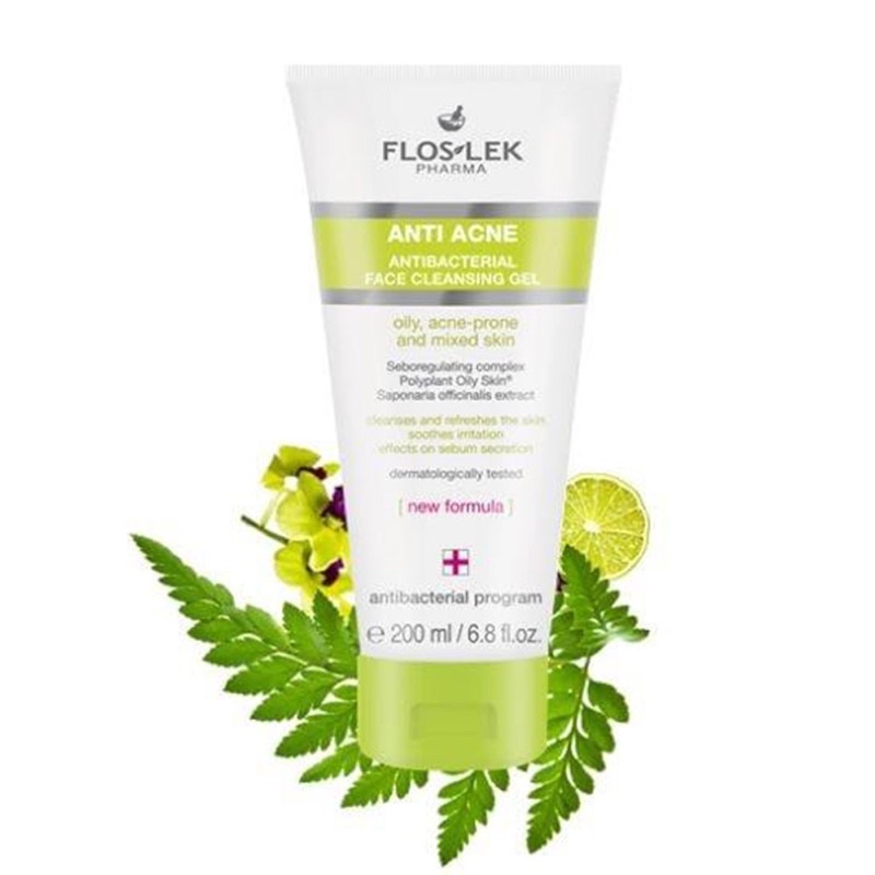 Sữa rửa mặt sạch khuẩn cho da dầu mụn được khuyên dùng Floslek anti acne bacterial face