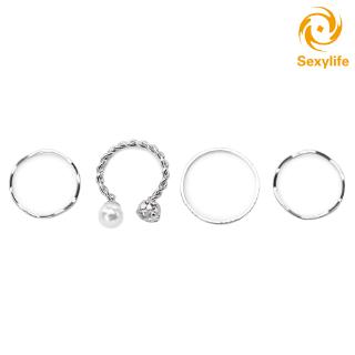 Set 4 Nhẫn Nữ Thời Trang Đơn Giản
