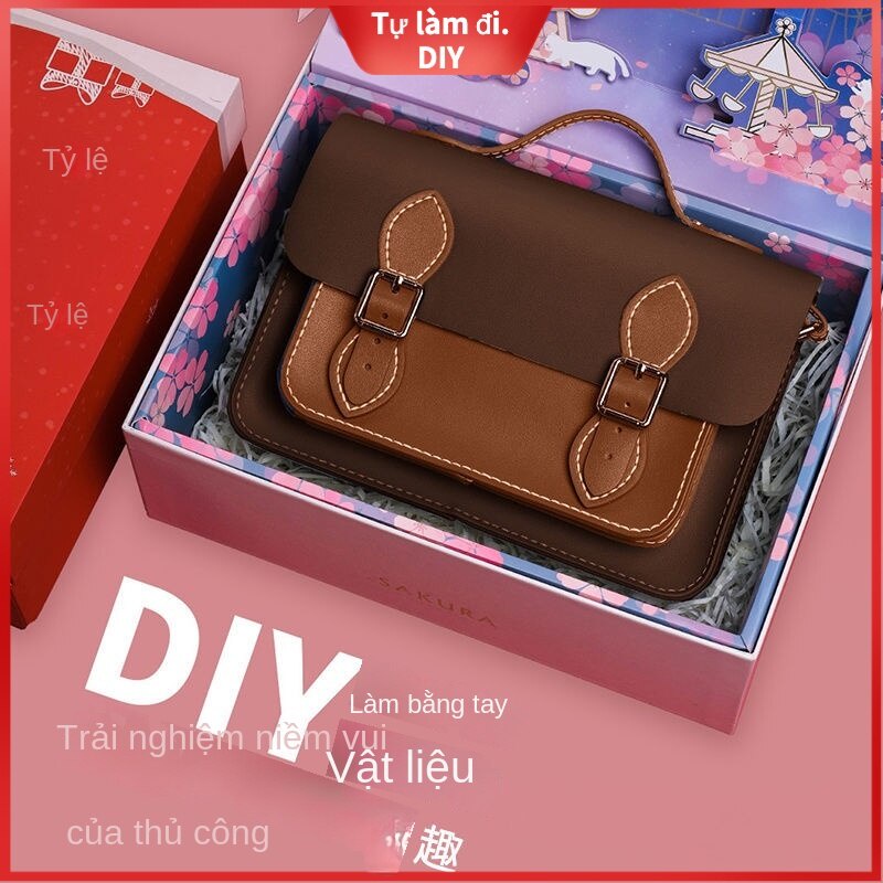[DIY tự làm]Túi dệt tay tự làm, túi Douyin Cambridge, quà tặng cho bạn gái, túi chất liệu khâu tay tự làm, túi đeo một bên vai