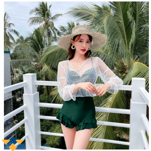 Bikini liền thân đi biển tặng kèm áo ren siêu yêu 2022