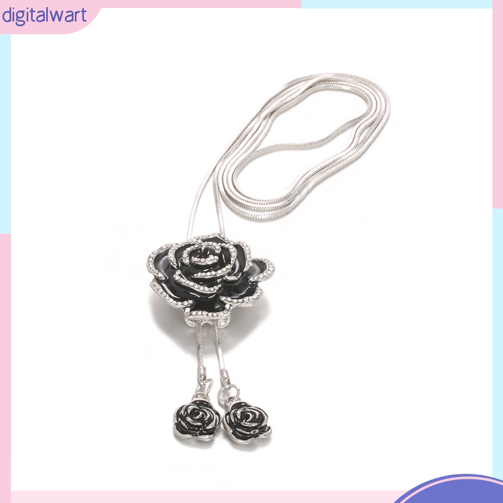 Vòng Cổ Mặt Hình Hoa Hồng Đính Đá Phong Cách Cổ Điển Cho Nữ