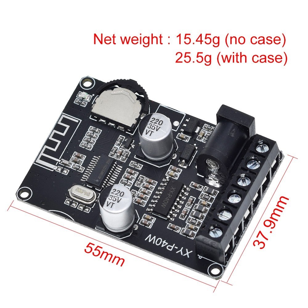 Bảng Mạch Khuếch Đại Âm Thanh Bluetooth 5.0 40wx2 Dc 12 / 24v Xy-P40W