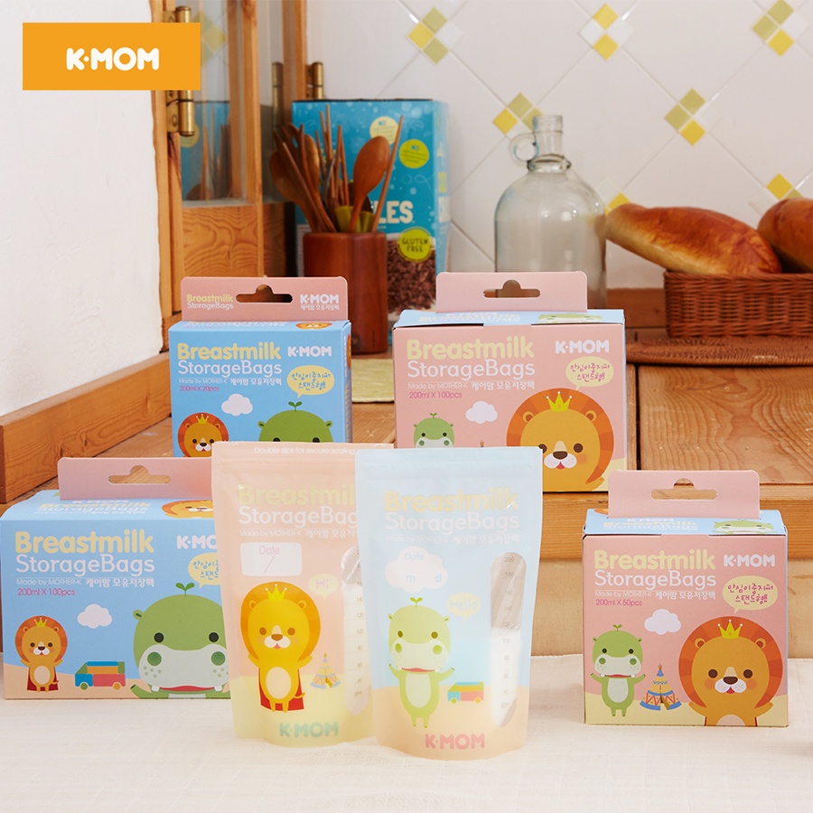 [Mã 267FMCGSALE giảm 8% đơn 500K] Túi trữ sữa K-Mom Hàn Quốc (200ml) Túi trữ sữa Kmom