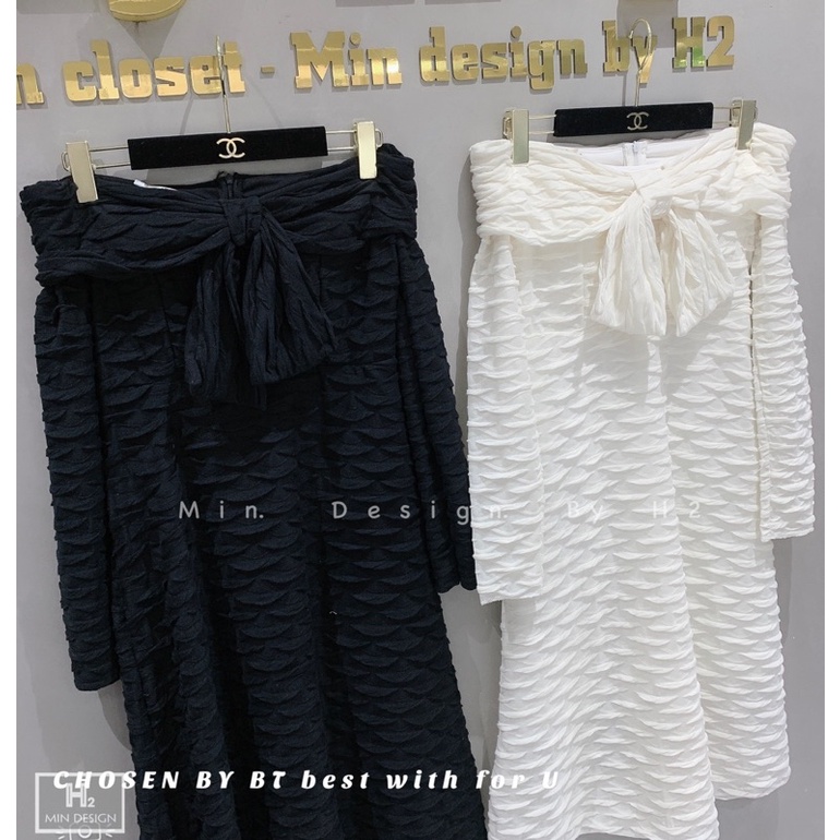 Váy nơ xốp trễ vai siêu sang chảnh. Size S M