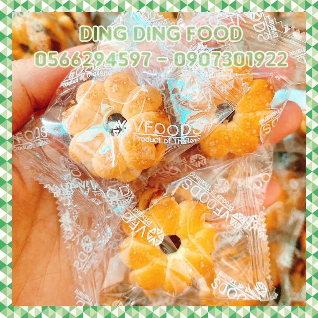 Date 2025 - 300g Bánh Hoa Mai Thái Lan VFOODS, Sầu Riêng, Socola Vani, Cà Phê, Dừa, Hương Dứa, Ăn Vặt, DING DING FOOD