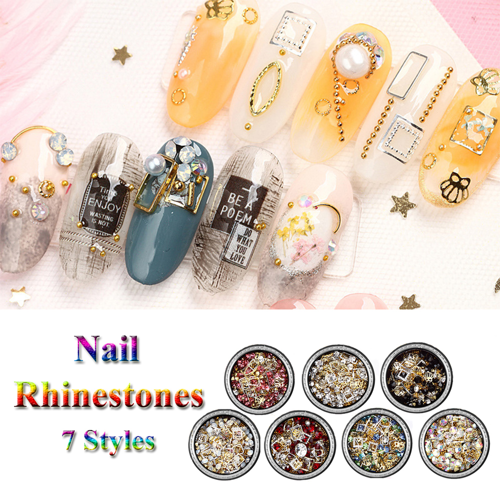 Phụ kiện 3D kiểu vương miện/ kim cương và các kiểu khác đa dạng để trang trí móng tay nghệ thuật