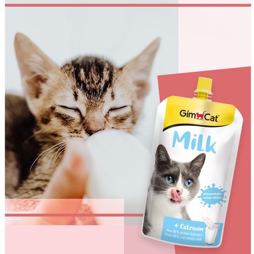 Sữa tươi cho mèo Gimcat latte 200ml, milk bổ sung canxi tiêu hóa cho thú cưng Con Mèo Xiêm