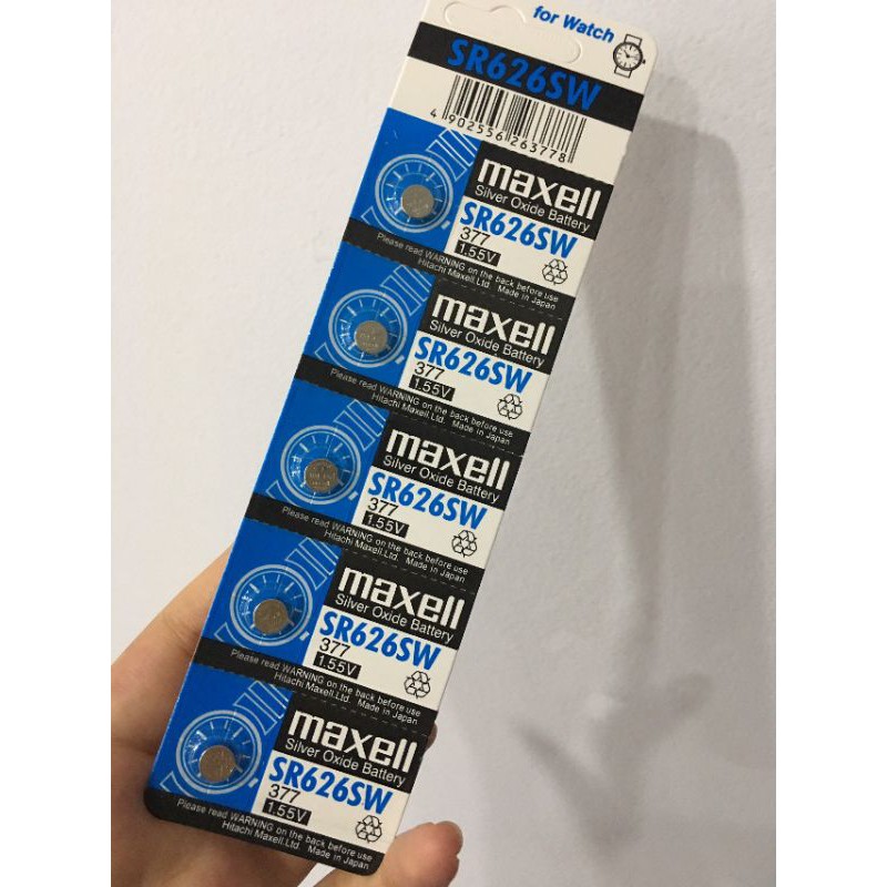 Vỉ 5 Viên Pin Maxell SR626SW AG4 G4 LR626 377 SR626 177 Nhật Bản