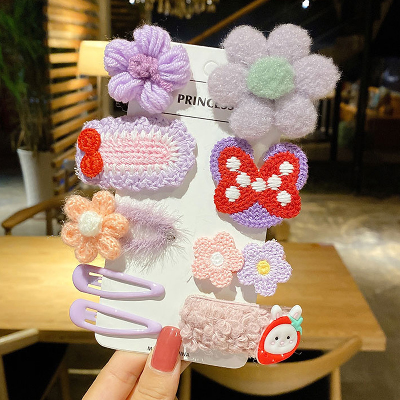 Bộ kẹp tóc vải lông xù dễ thương với nhiều loại tùy chọn