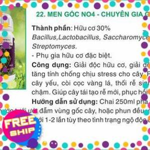 MEN GỐC NO4 250ML - CHUYÊN GIA GIẢI ĐỘC CHO CÂY TRỒNG BỊ NGỘ ĐỘC PHÂN BÓN, NGỘ ĐỘC THUỐC BVTV,...