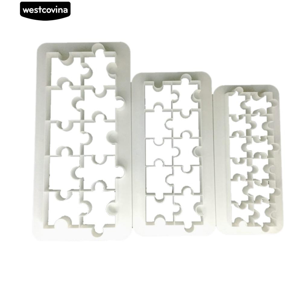 3 khuôn tự cắt tạo hình khối lắp ghép trang trí bánh