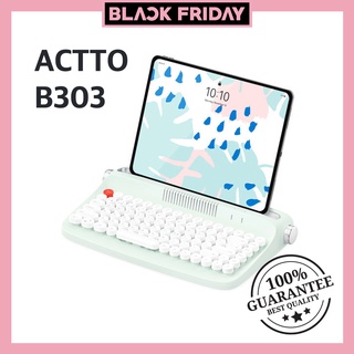 Bàn phím không dây actto b303 kết nối bluetooth 5 màu / 86 phong cách retro mini actto b303