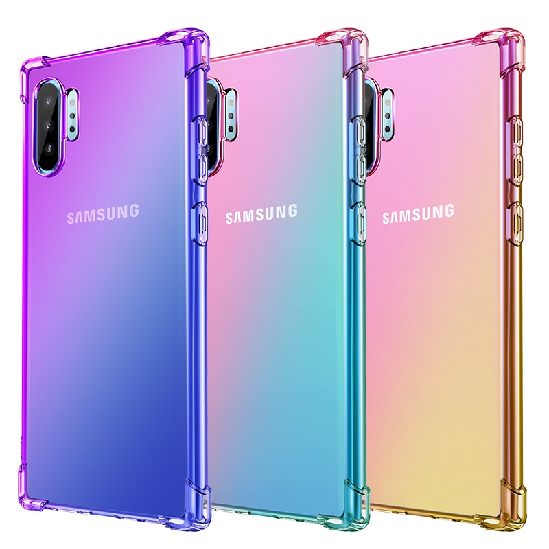 Ốp Điện Thoại TPU Mềm Siêu Mỏng Trong Suốt Màu Gradient Cho Samsung Galaxy Note 10 Pro Plus Lite 9 8 A50 A50S A30S A51 4G