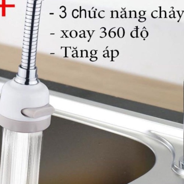 Đầu nối vòi nước tăng áp xoay 720 độ lắp vòi nước chậu rửa bát chén với 2 chế độ nước chảy - #daunoivoinuoc