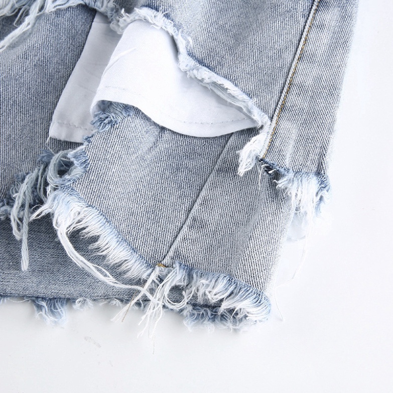 Sale 68% Quần Short Jeans Lưng Cao Cá Tính Dành Cho Nữ, Blue,M Giá gốc 418000đ - 7M21-2