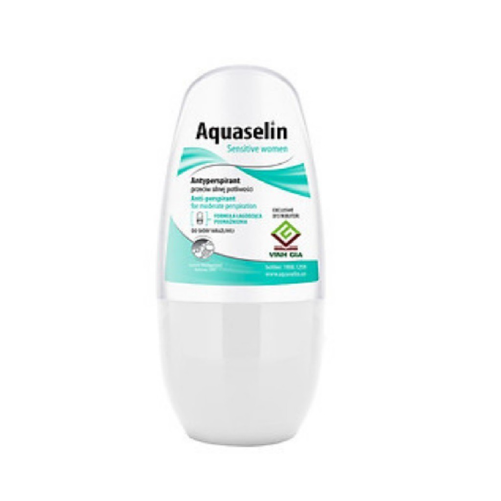 Lăn Khử Mùi Aquaselin Sensitive Women Không Mùi Dành Cho Nữ Mồ Hôi Nhẹ 50ml