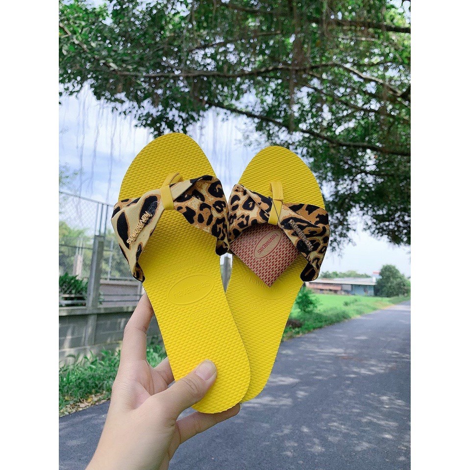 Dép kẹp  cao su ép, tông Thái Havaianas mẫu Nơ d132- Lululola