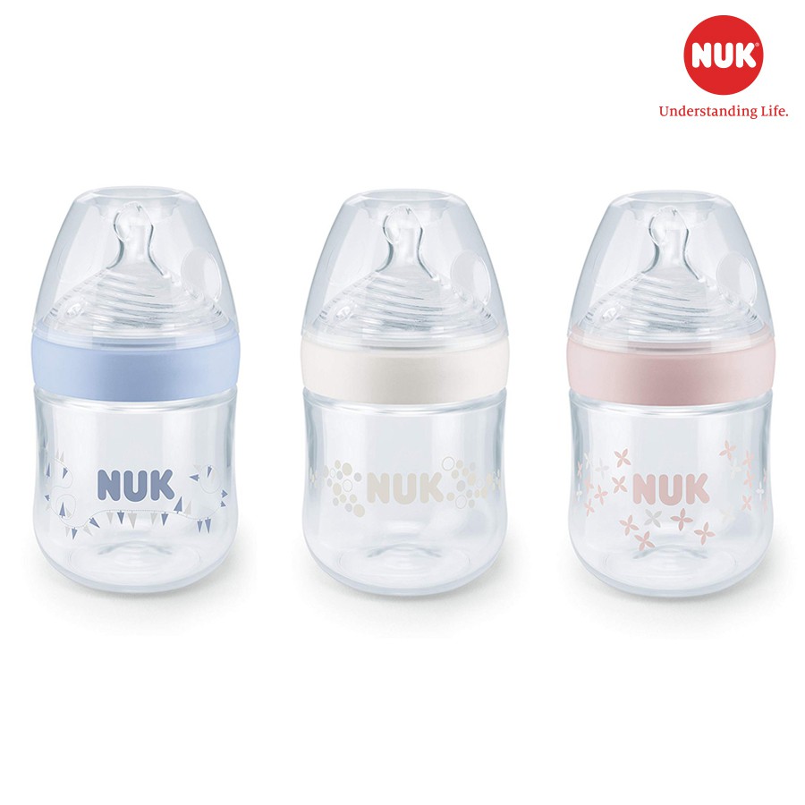 [CHÍNH HÃNG] Bình sữa NUK Cổ Rộng Cho Bé Sơ Sinh 0-6M 6-18M, Bình Sữa Chống Sặc Nuk Nature Sense