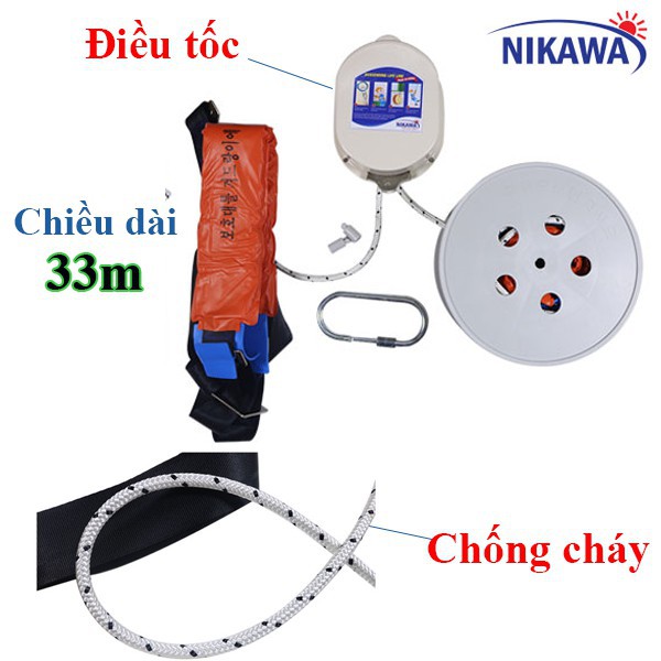 Dây thoát hiểm 11 tầng lõi thép chống cháy KDD-11F Hàng chính hãng.