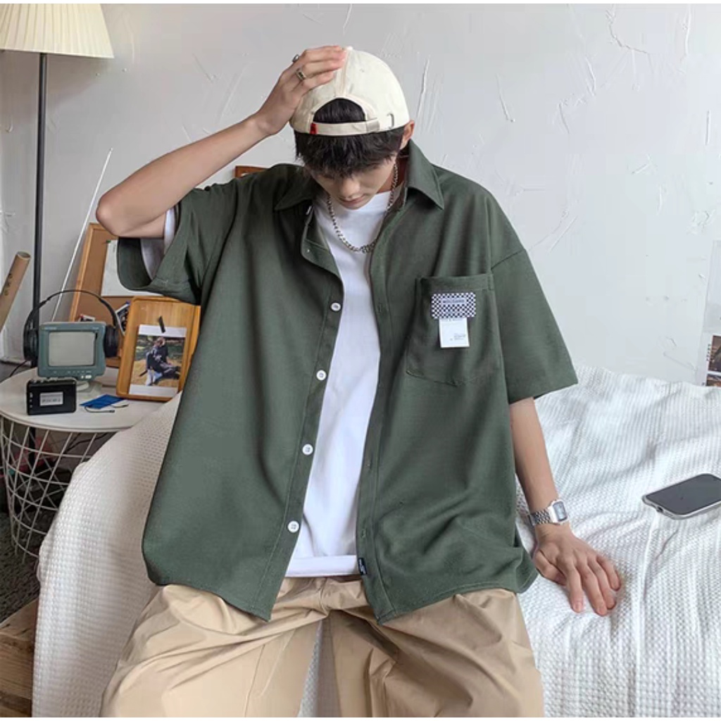 áo sơ mi nam unisex áo phông thời trang áo sơ mi nữ form rộng áo khoác sơ mi nam chất đũi cao cấp trẻ tuổi áo đôi nam nữ bông áo sơ mi cộc tay nam phong cách Hàn Quốc áo sơ mi nam