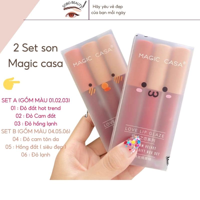 Bộ 3 cây son kem lì nội địa trung MAGIC CASA