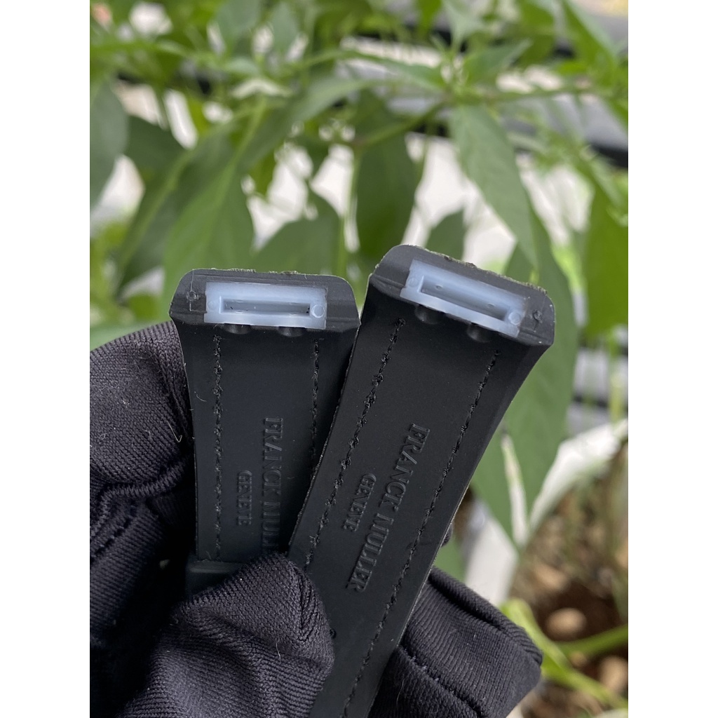 Dây da cao su màu đen dành cho đồng hồ franck muller v32 QZ cho nữ