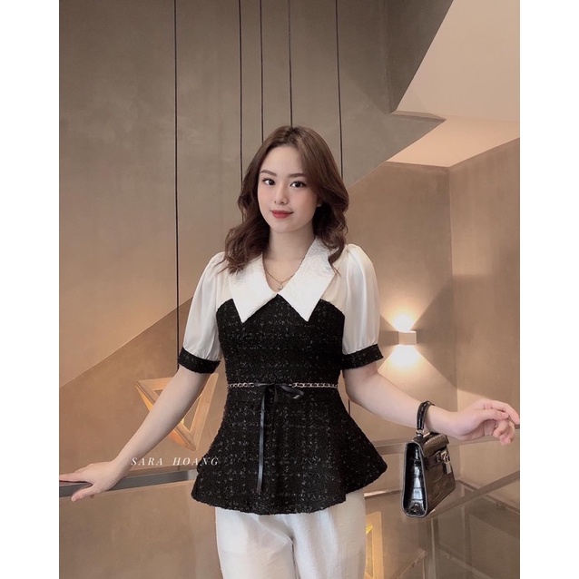 Áo dạ Tweed phối lụa