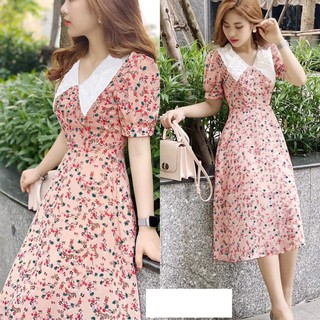 ❣️FREESHIP❣️ ĐẦM HOA XÒE CỔ SEN NHỌN SIÊU XINH Nhiều Size Form Thiết Kế Phom dáng ĐẦM chuẩn đẹp,