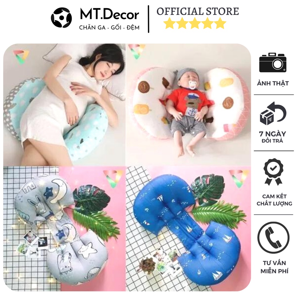 Gối bầu cánh tiên cho mẹ và bé nhiều mẫu đẹp, gối giảm đau lưng cho