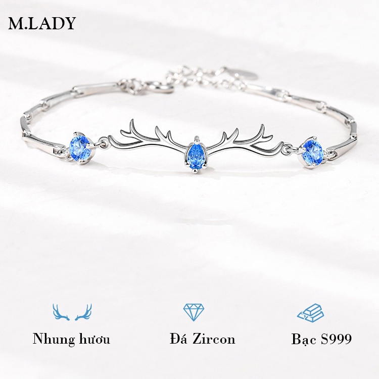 Lắc Tay Bạc Nữ - YiLu Sừng Hươu   - Vòng Tay Bạc Sterling M.Lady Jewelry