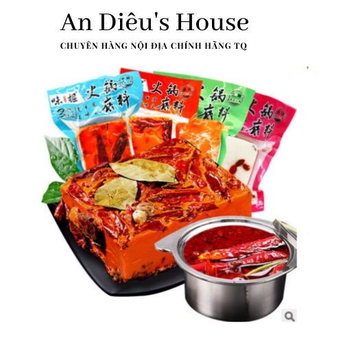 Cốt lẩu Trùng Khánh vị cay tê,  Gói cốt  lẩu Tứ xuyên gói 80g - An Diêu's House