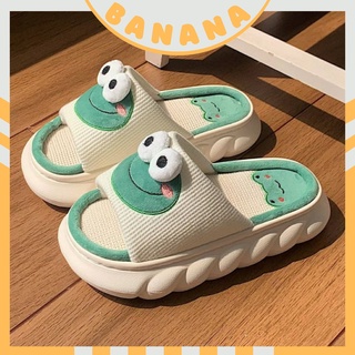 Dép bông êm chân quai ngang đế bánh mỳ Ếch Xanh và Cà rốt cam siêu xinh Banana.Store
