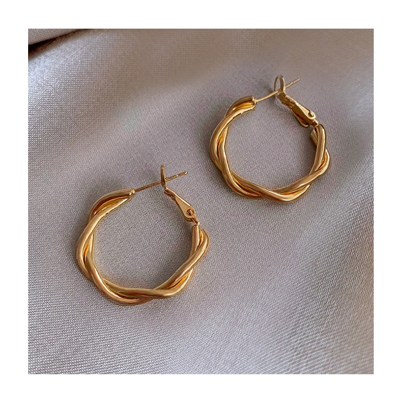 Khuyên tai bằng kim loại phong cách hàn quốc thời trang cho nữ