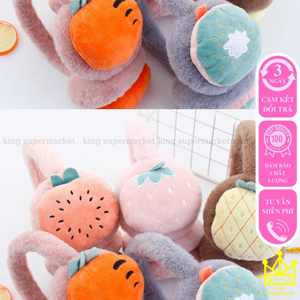 Chụp Tại Giữ Ấm Thời Trang Hình Hoa Quả Ngộ Nghĩnh, Phụ Kiện Bịt Tai Cute Mùa Đông