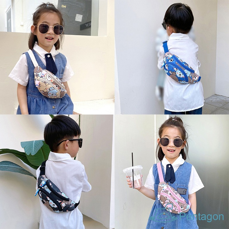 Túi Đeo Chéo Hình Gấu Hoạt Hình Dễ Thương Cho Bé