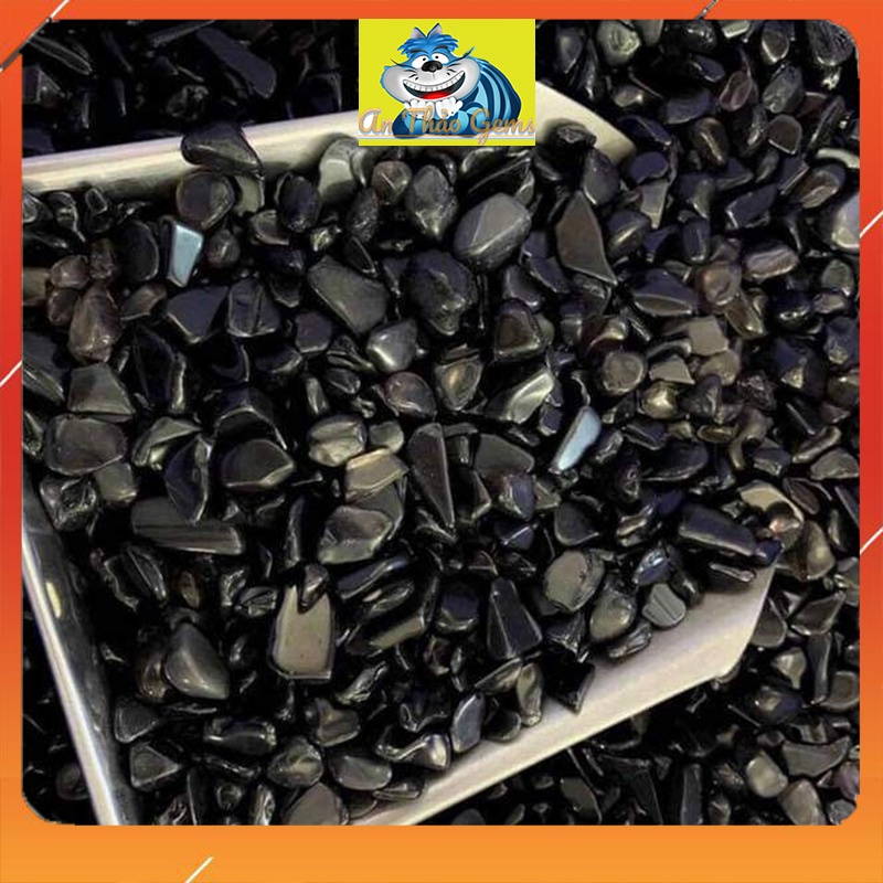 Đá Vụn Màu Đen- Obsidian, Đá Thanh Tẩy, Vụn Đá Phong Thuỷ Dùng Trang Trí, Thả Bể Cá, Làm Đồ Vật May Mắn