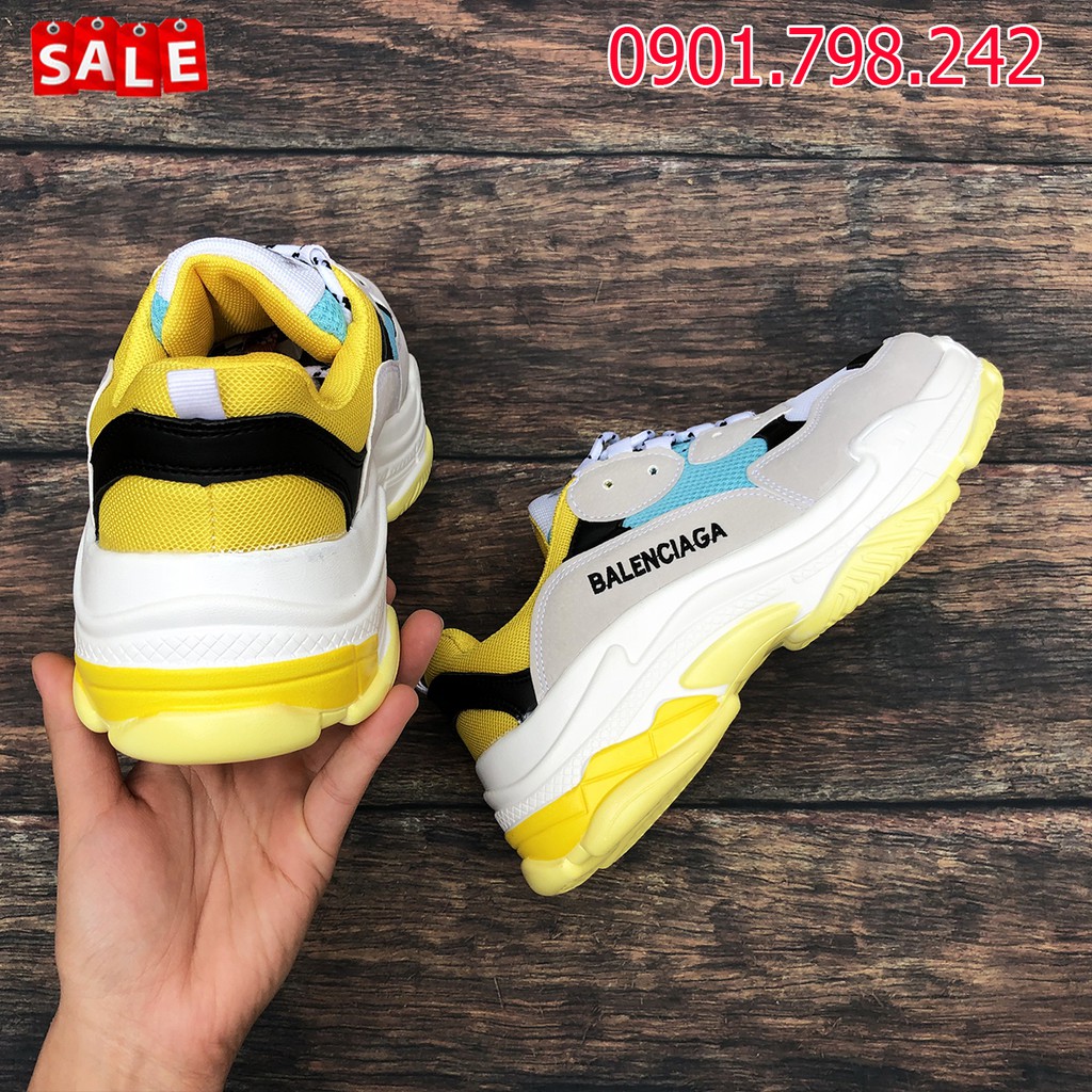 Giày Thể Thao BALEN Triple S Vàng Trắng Size 36->43 [VIDEO+ ẢNH THẬT] | BigBuy360 - bigbuy360.vn
