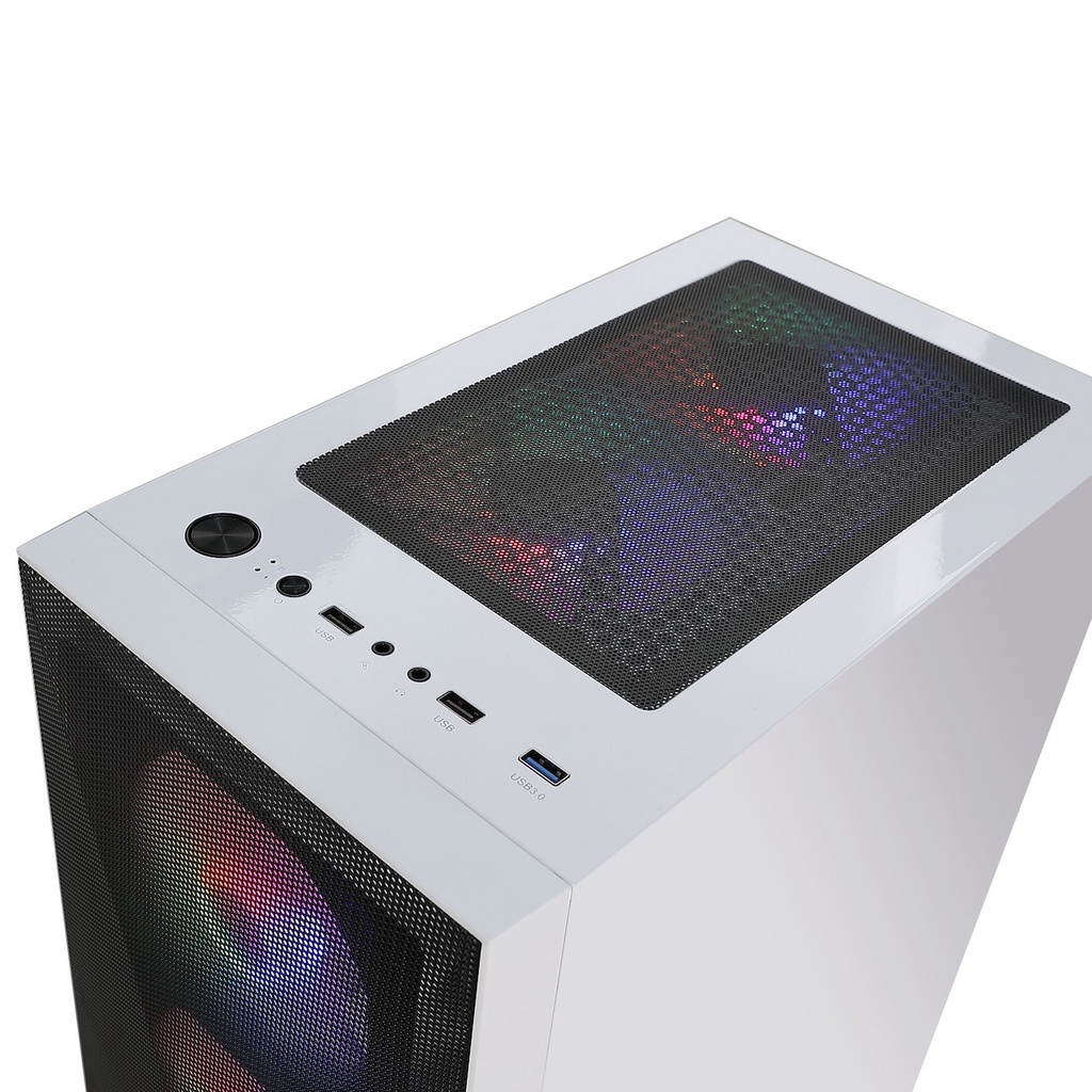 Vỏ case JETEK R3 WHITE (TẶNG KÈM 3 FAN RGB)