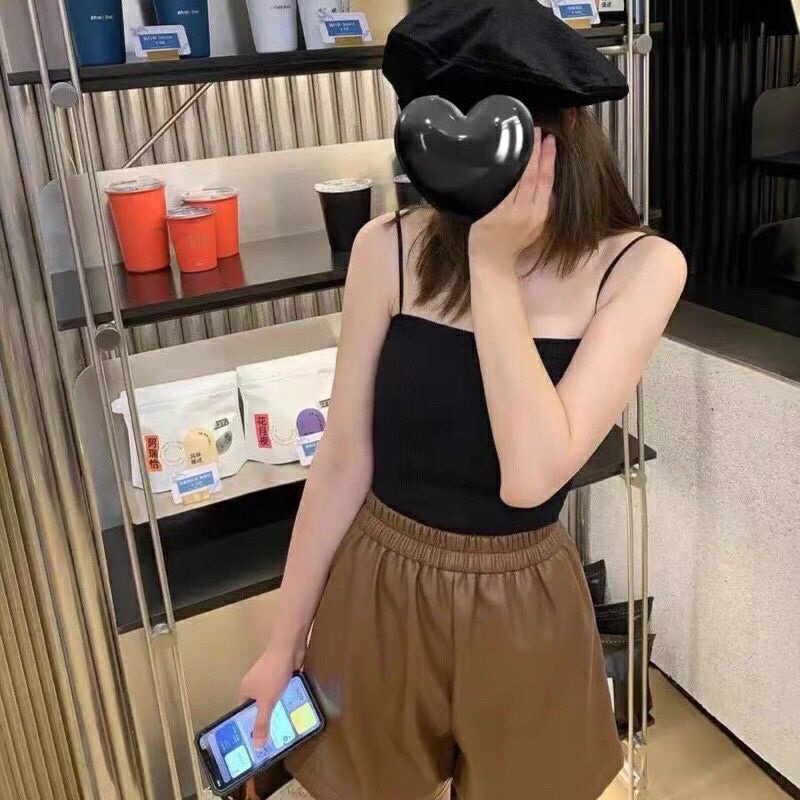 Áo bra 2 dây len tăm dáng croptop 1808 loại rẻ