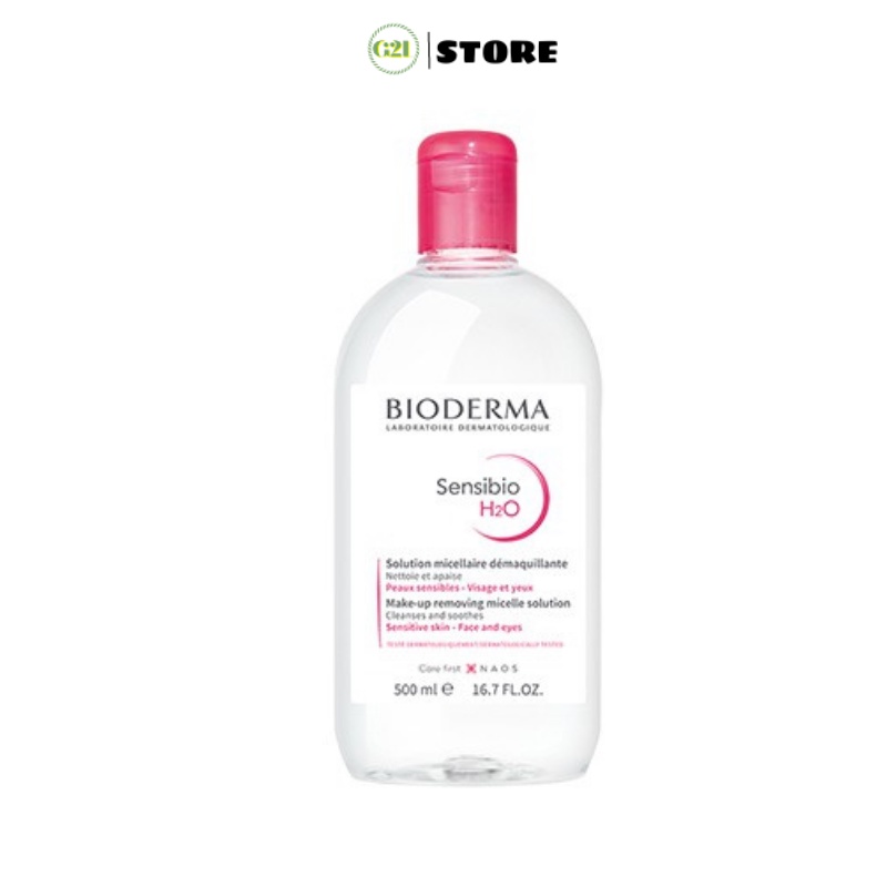 Nước tẩy trang bioderma 500ml tẩy trang da nhạy cảm xanh hồng Sensibio H20 500ml | BigBuy360 - bigbuy360.vn