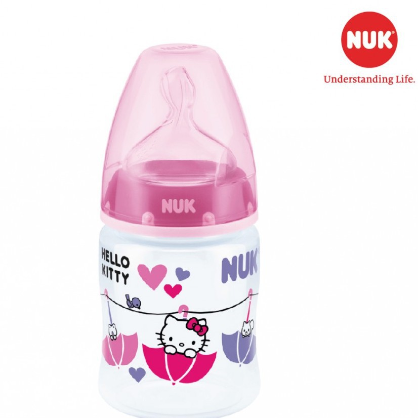 (Chính hãng) Bình sữa NUK Hello Kitty Premium choice+ nhựa PP 150ml 300ml