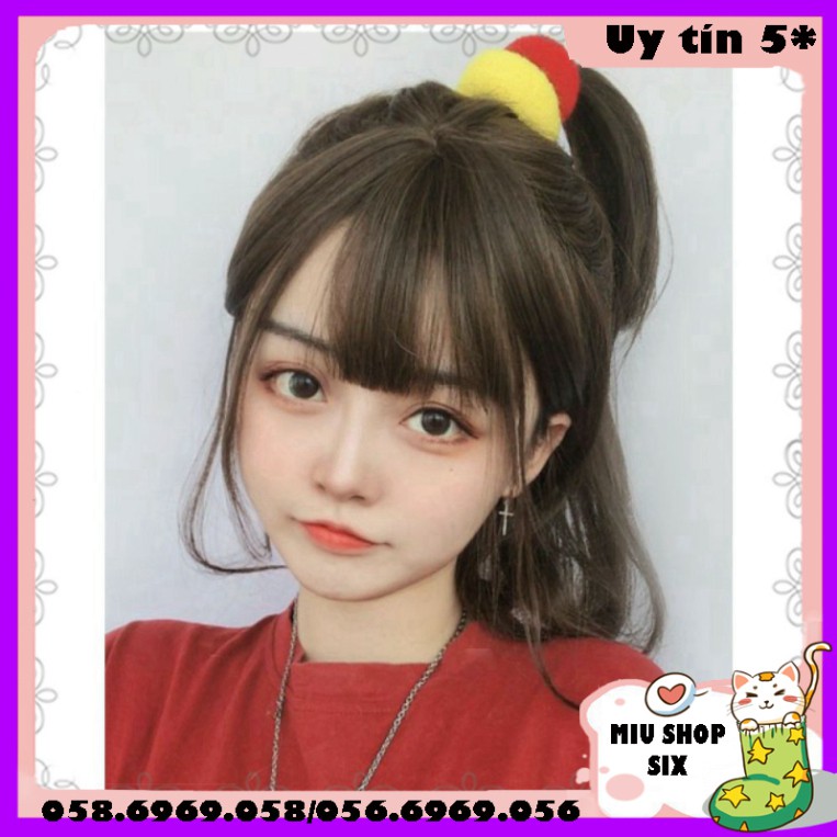 [Sẵn] Wig teen/lolita/cosplay M31 đen nâu M32 nâu (tóc giả nguyên đầu cúp vic ngang vai cute) tại MIU SHOP 06