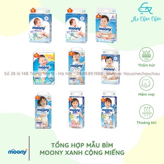MCC Tã Bỉm Moony Xanh Cộng Miếng - Hàng Nội Địa Nhật - Size:NB96 Miếng/S90 Miếng/M64-68 Miếng/L50 Miếng
